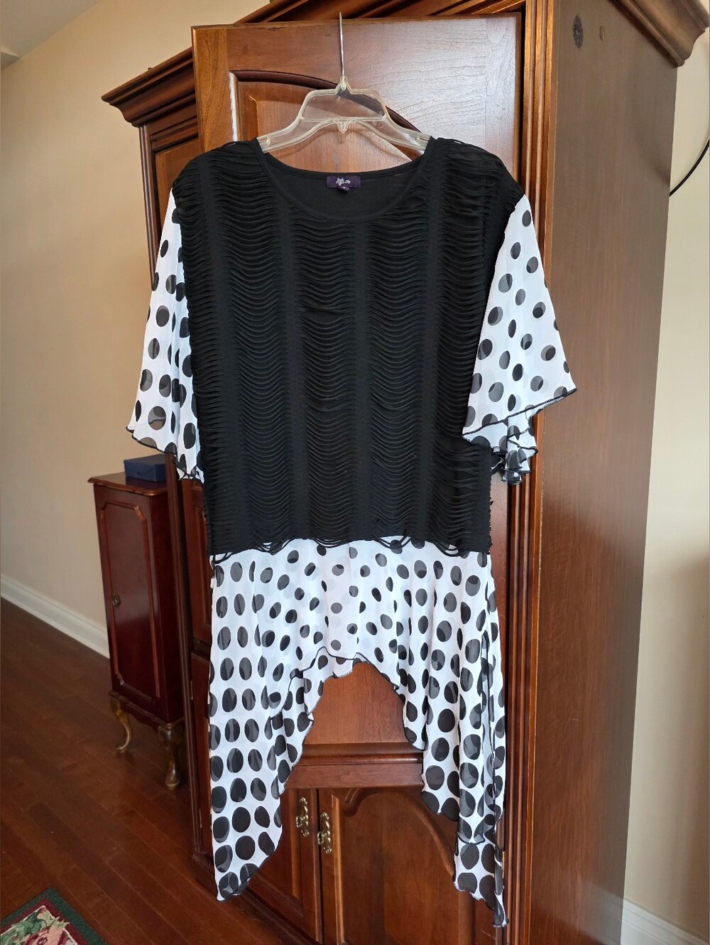 Lily Polka Dot Layered Top 1x
